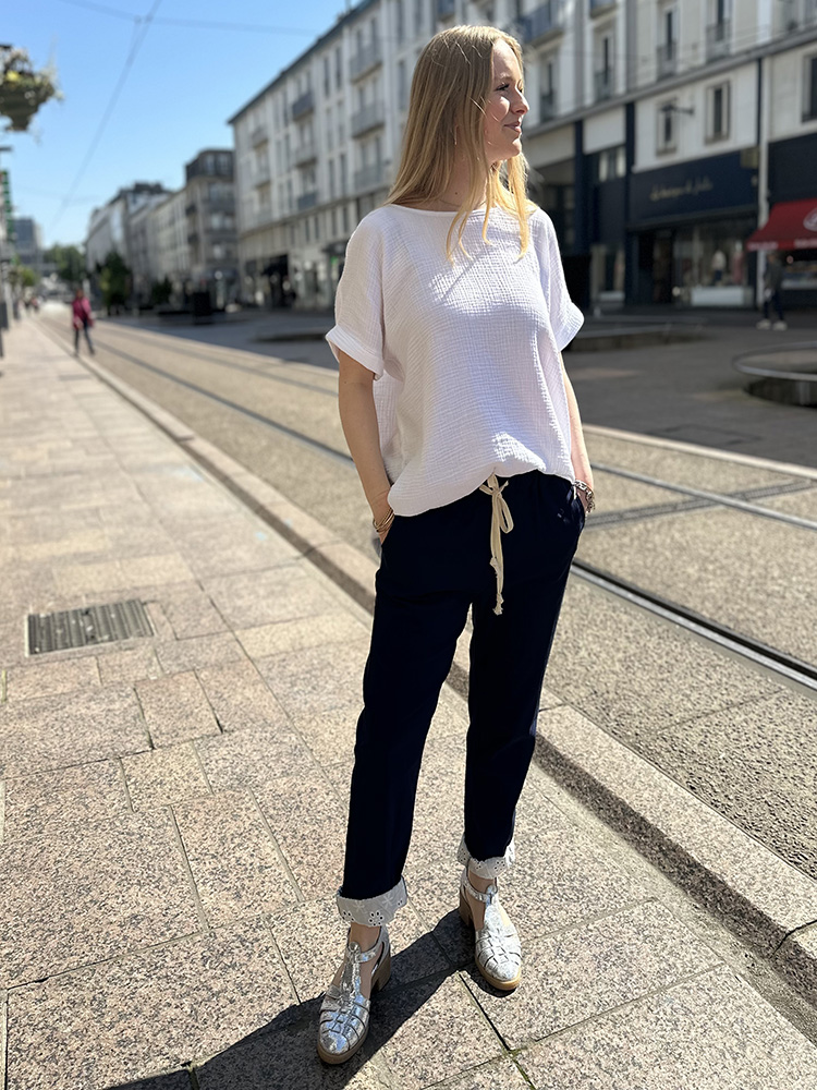 Pantalon en gaze