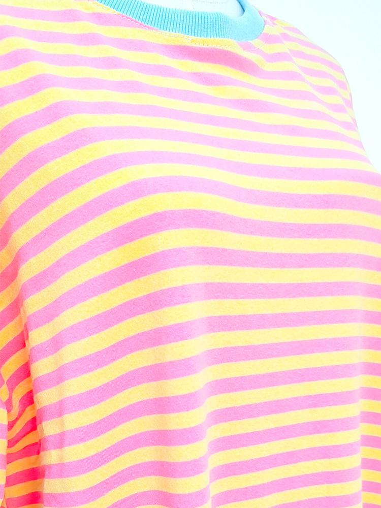 robe rayures jaunes et roses